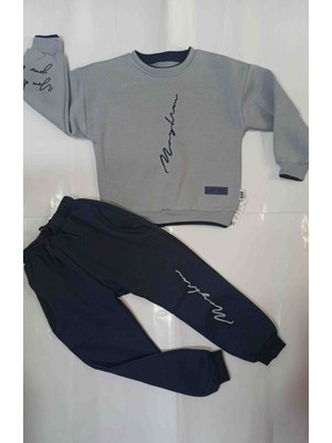 3 Iplik Şardonlu Kumaştan Kışlık Kalın Çocuk Alt Üst Takım Yumuşak Dokulu Pamuklu Kumaş