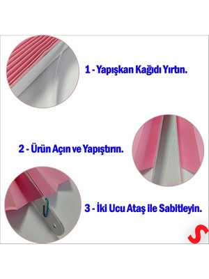 Süsle Bebek ve Parti Kağıt Yelpaze Süs, 6 Adetli Set, Pembe