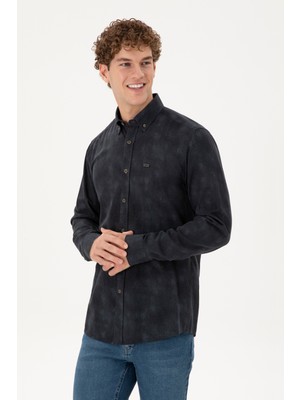 U.S. Polo Assn. Erkek Koyu Yeşil Gömlek Desenli 50293761-VR079