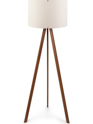 A&g Ahşap Tripod Lambader Kumaş Başlık Köşe Lambası