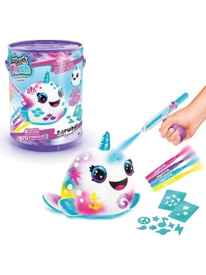 Airbrush Plush Sürpriz Squishy Paint Bucket 87794 Narwhal