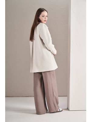 Mevra Balık Sırtı Ceket Ekru