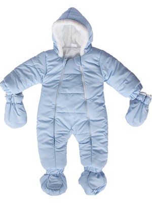 Bebegen Erkek Bebek Mavi Içi Peluş Ayaklı Eldivenli Kozmonot Tulum