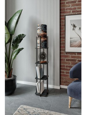 Woodhub Quattro Raflı Lambader Black