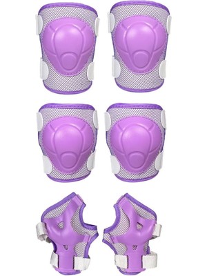 Sportaj Lila Koruyucu Donanım Seti Kaykay Bisiklet Scooter Paten Için Dizlik Dirseklik Ellik Koruma Seti