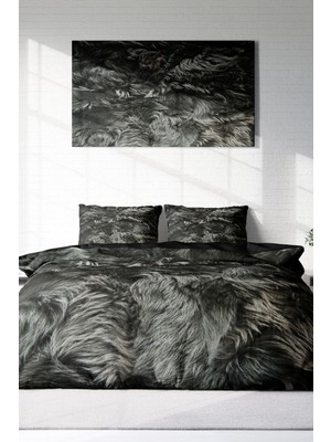 Çift Kişilik Lastikli Çarşaflı Pamuk Saten Nevresim Takımı