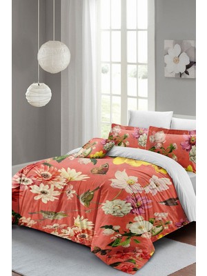 Çift Kişilik Sık Dokuma Pamuk Saten 3D Özel Tasarım Rose Mix Nevresim Takımı