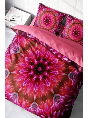 Çift Kişilik Sık Dokuma Pamuk Saten 3D Özel Tasarım Mandala 2 Nevresim Takımı