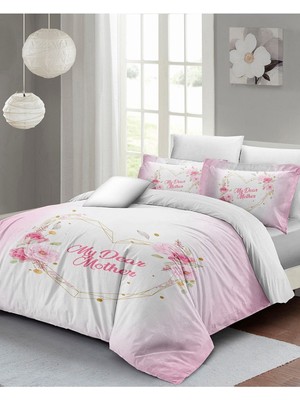 Anneler Günü Çift Kişilik Özel Dokuma Pamuk Saten My Dear Mother Nevresim Takımı