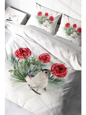 Doğal Pamuk Çift Kişilik 3D Digital Big Birdy Nevresim Takımı