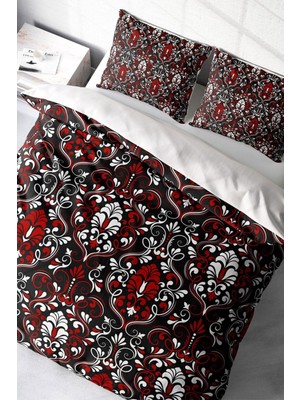 Çift Kişilik Sık Dokuma Pamuk Saten 3D Özel Tasarım Damask Klasik Nevresim Takımı