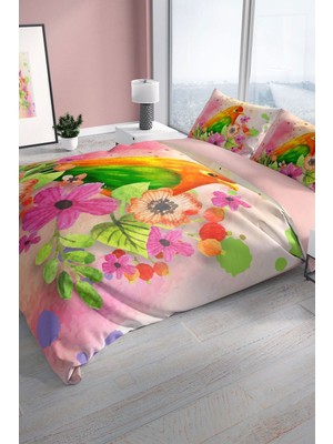 Birdnest 3D Pamuk Saten Çift Kişilik Nevresim Seti Nevresim Takımı