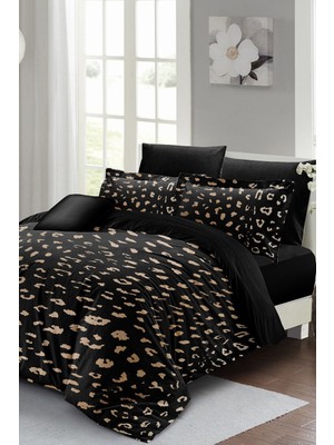 Lastikli Çarşaflı Pamuk Saten Çift Kişilik 3D Animal Design Nevresim Takımı