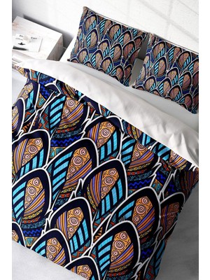 Doğal Pamuk Çift Kişilik 3D Digital Bohem Stil Nevresim Takımı