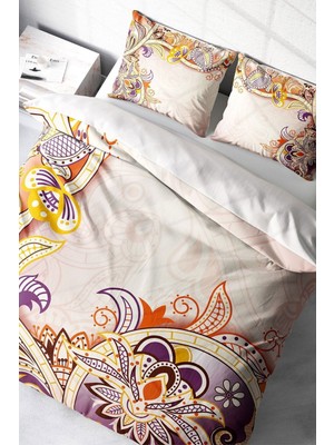 Çift Kişilik Sık Dokuma Pamuk Saten 3D Özel Tasarım Mirage Modern Nevresim Takımı