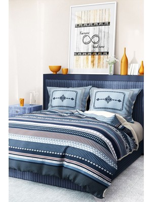 Pamuk Saten Lastikli Çarşaf Deluxe Çift Kişilik 3D Deep Nevresim Takımı