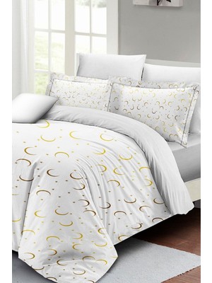 Doğal Pamuk Çift Kişilik 3D Digital Gold Tiny Nevresim Takımı