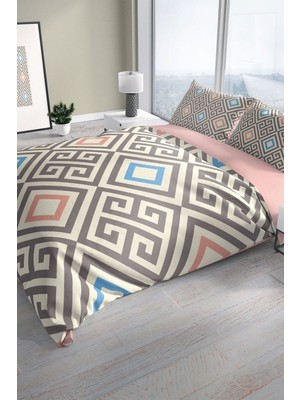 Geometri 3D Pamuk Saten Çift Kişilik Nevresim Seti Nevresim Takımı