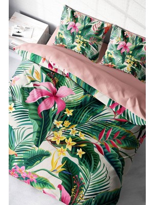 Çift Kişilik Sık Dokuma Pamuk Saten 3D Özel Tasarım Lily Nevresim Takımı