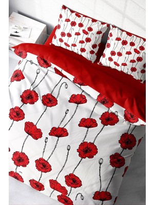 Çift Kişilik Sık Dokuma Pamuk Saten 3D Özel Tasarım Gül Goncası Nevresim Takımı