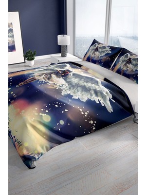 Angela 3D Pamuk Saten Çift Kişilik Nevresim Seti Nevresim Takımı