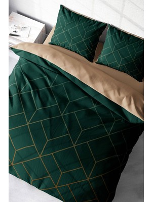 Çift Kişilik Sık Dokuma Pamuk Saten 3D Özel Tasarım Zümrüt Suite Nevresim Takımı