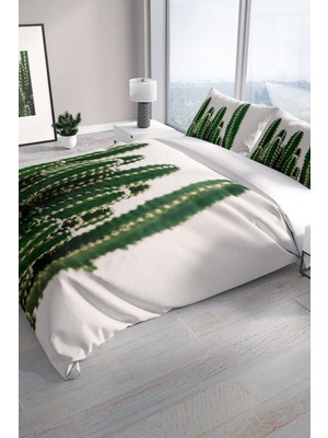 Kaktüs 3D Pamuk Saten Çift Kişilik Nevresim Seti Nevresim Takımı