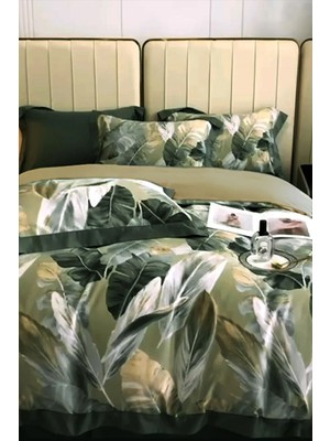 Çift Kişilik Sık Dokuma Pamuk Saten 3D Özel Tasarım Yaprak Rüyası Nevresim Takımı