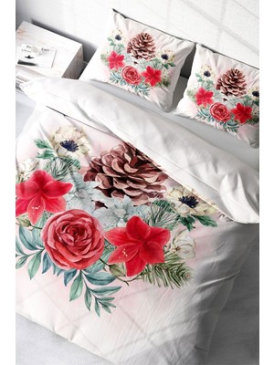 Doğal Pamuk Çift Kişilik 3D Digital Cone Nevresim Takımı