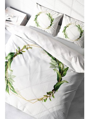 Çift Kişilik Sık Dokuma Pamuk Saten 3D Özel Tasarım Sarmaşık Nevresim Takımı