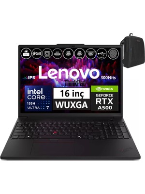 Lenovo Thinkpad P16S Gen3 Intel Ultra 7 155H 96GB 5600MHZ 2tb SSD SSD Nvıdıa 4GB/RTX500ADA W11PRO Workstation Bilgisayar WS21KS0000TX15+ZETTAÇANTA