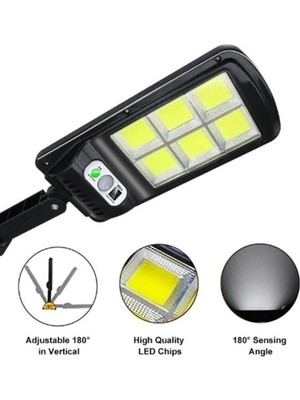 Gaman Kumandalı Güneş Enerjili Mini Sokak Lambası Solar Duvar Lambası Hareket Sensörlü 3 Mod Yeni Model Altı Bölüm Aydınlatmalı 35cm X 11.5cm