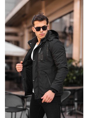 Outdoor Su,soğuk,rüzgar Geçirmez Içi Kürklü Elyaf Dolgulu Softshell Erkek Dağcı,kampcı,kayakcı Montu