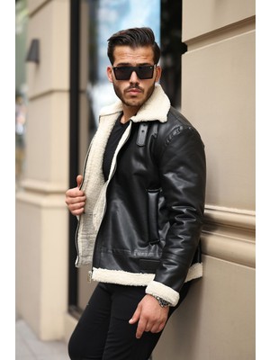 Erkek Napa Deri Içi Full Kürklü Slim Fit Mont & Ceket