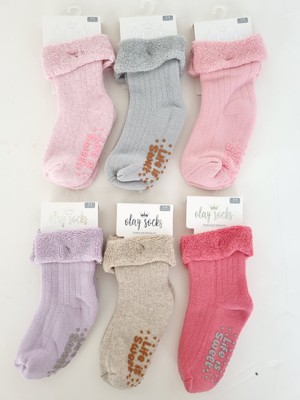 Olay Socks 6 Cift Alti Kaymaz Havlu Kışlık Kız Bebek ve Çocuk Soket Çorap Set