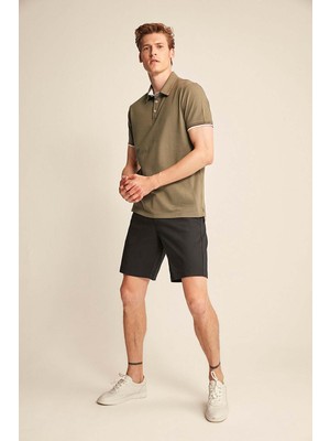 Noah Erkek Slim Fit Haki Polo Yaka T-Shirt