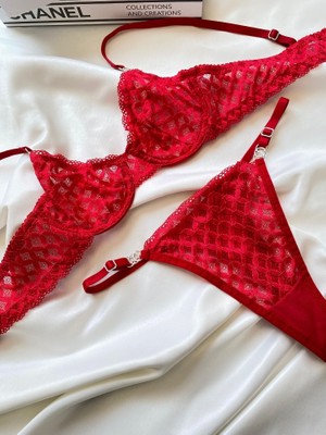 Arona Kırmızı Nude Dantelli Bralet Iç Çamaşırı