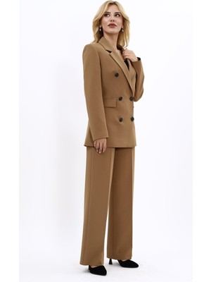 Önder Özsoy Blazer Ceket & Bol Paça Pantolon Takım-Camel