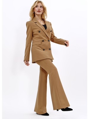 Önder Özsoy Blazer Ceket & Ispanyol  Paça Pantolon Takım-Camel