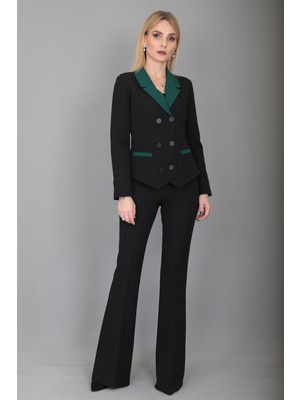 Önder Özsoy Garnili Ceket & Ispanyol Paça Pantolon Takım-Zümrüt