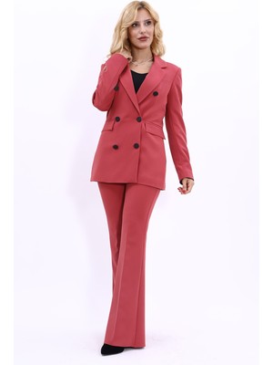 Önder Özsoy Blazer Ceket & Ispanyol  Paça Pantolon Takım-Kiremit