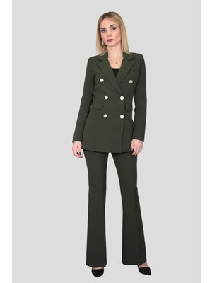 Önder Özsoy Blazer Ceket & Ispanyol  Paça Pantolon Takım-Haki