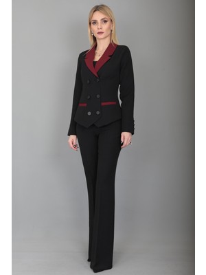 Önder Özsoy Garnili Ceket & Ispanyol Paça Pantolon Takım-Bordo