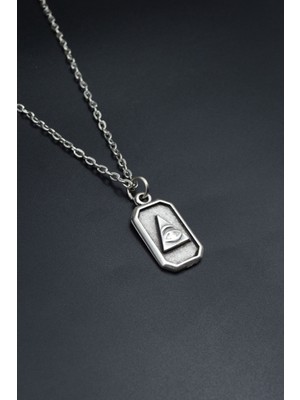 Minimal Göz  Gümüş Kaplama Unisex Düz Zincir Kolye kod 759
