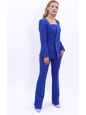 Önder Özsoy Kare Yaka Ceket & İspanyol Paça Pantolon-Saks