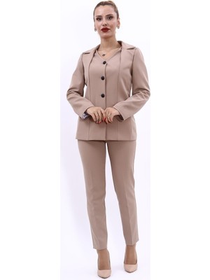 Önder Özsoy Erkek Yaka Yelek Ceket & Dar Paça Pantolon-Taş