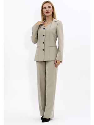 Önder Özsoy Erkek Yaka Yelek Ceket & Bol Paça Pantolon-Bambu