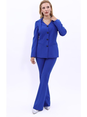 Önder Özsoy Erkek Yaka Yelek Ceket & İspanyol Paça Pantolon-Saks