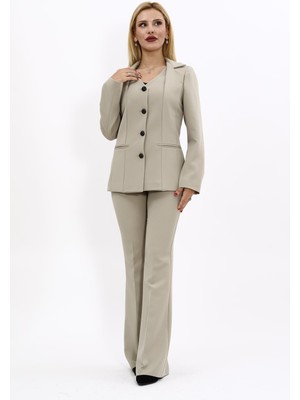 Önder Özsoy Erkek Yaka Yelek Ceket & İspanyol Paça Pantolon-Bambu