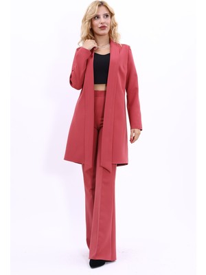 Önder Özsoy Şal Yaka Uzun Ceket & İspanyol Paça Pantolon-Kiremit